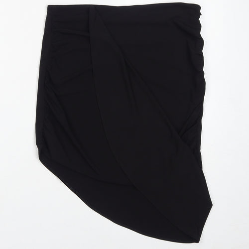 Zara Womens Black Polyester Bandage Skirt Size M Zip