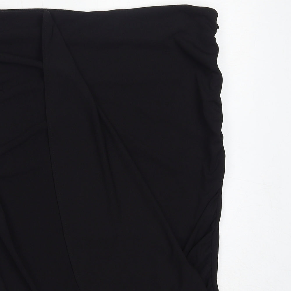 Zara Womens Black Polyester Bandage Skirt Size M Zip