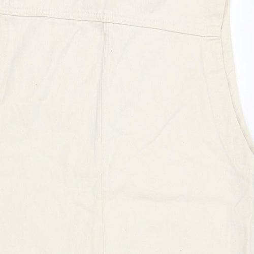 H&M Womens Ivory Jacket Waistcoat Size M Button