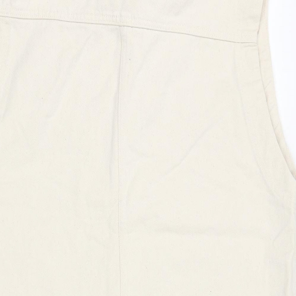 H&M Womens Ivory Jacket Waistcoat Size M Button