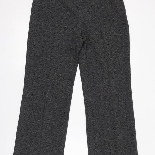 Klass Womens Grey Geometric Polyester Trousers Size 14 L30 in Regular Zip