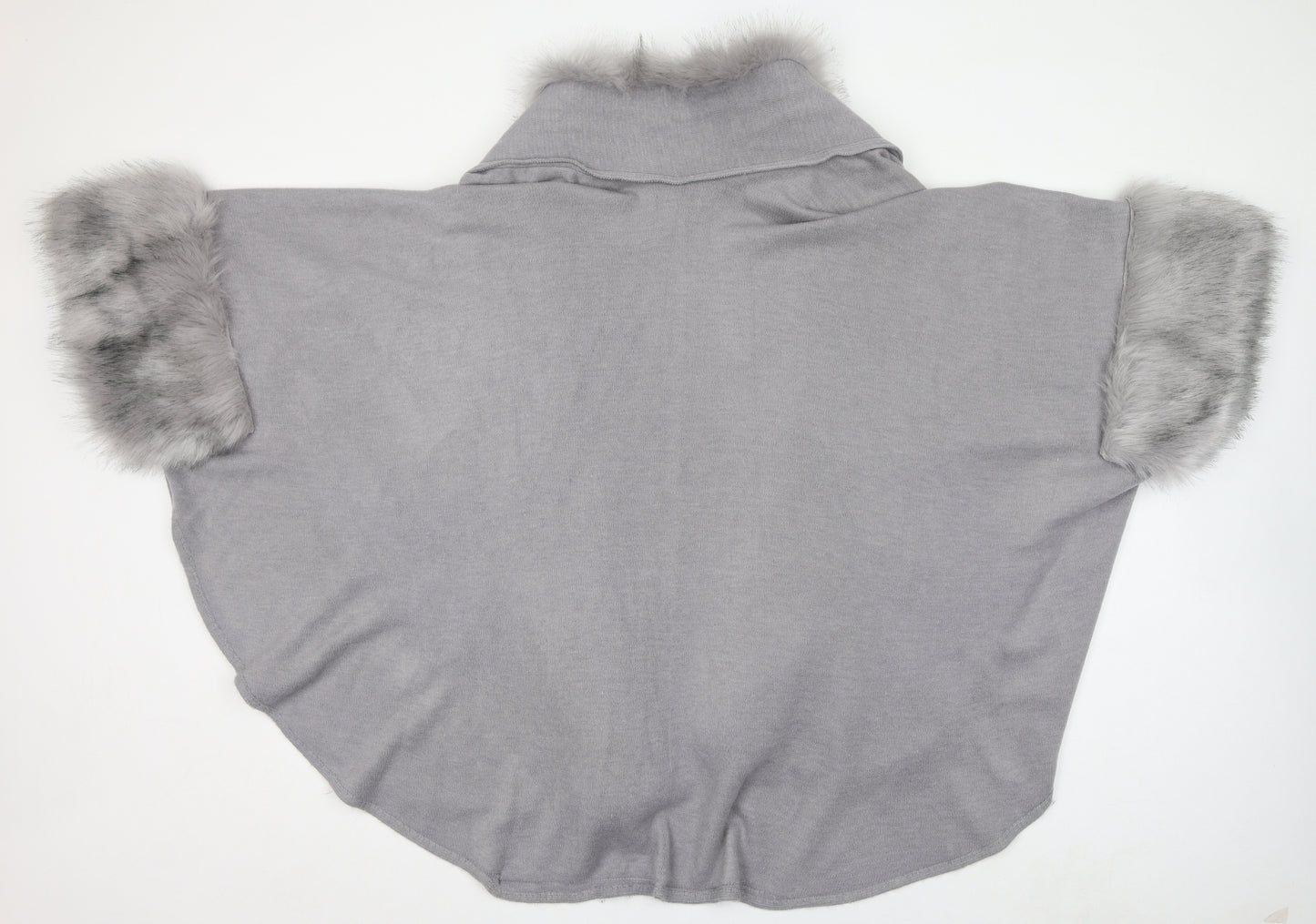 Joanna Hope Womens Grey V-Neck Polyester Cardigan Jumper One Size