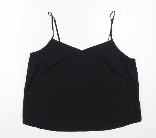 Marks and Spencer Womens Black Lyocell Camisole Tank Size 16 V-Neck