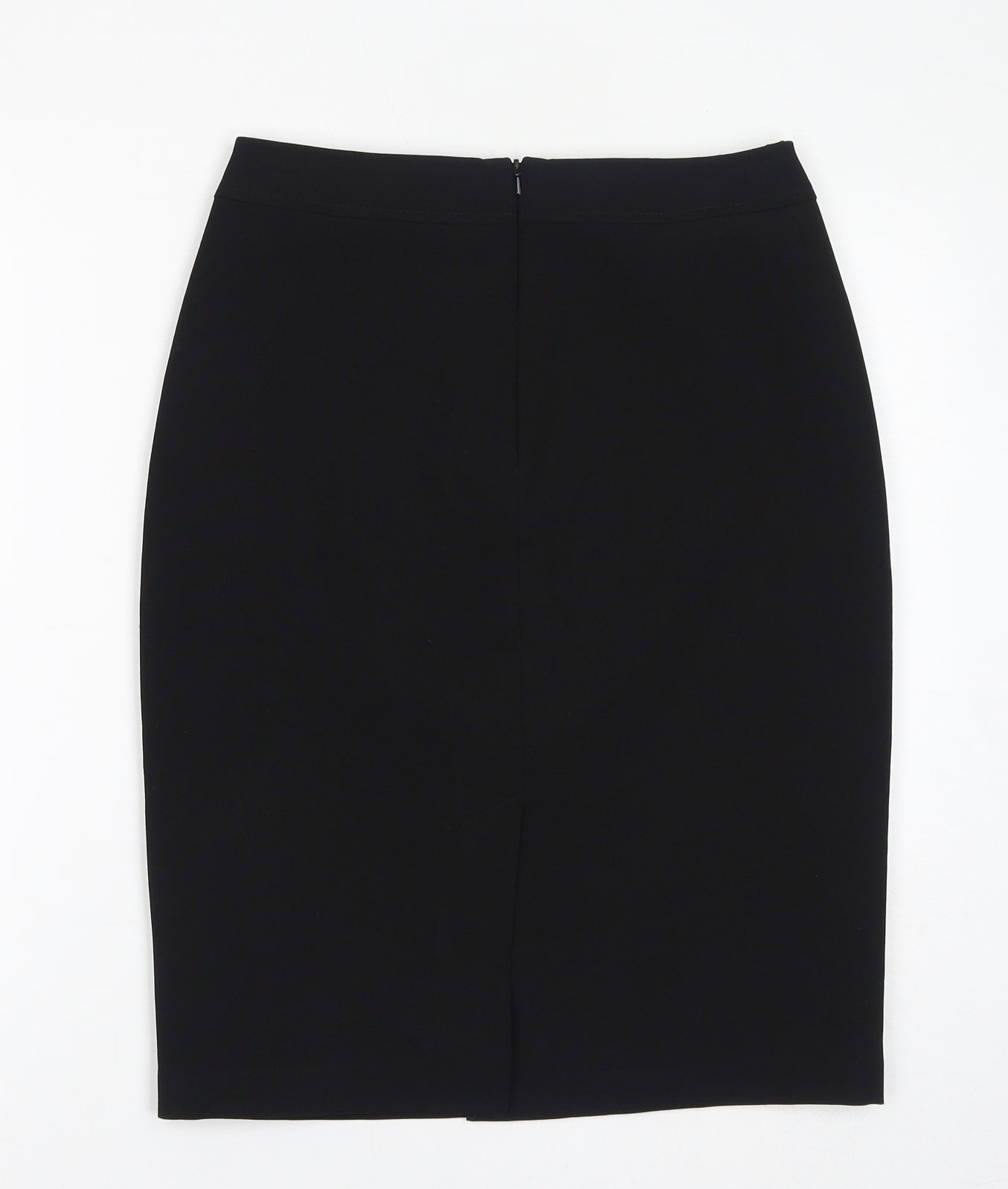 Marks and Spencer Womens Black Polyester Straight & Pencil Skirt Size 10 Zip