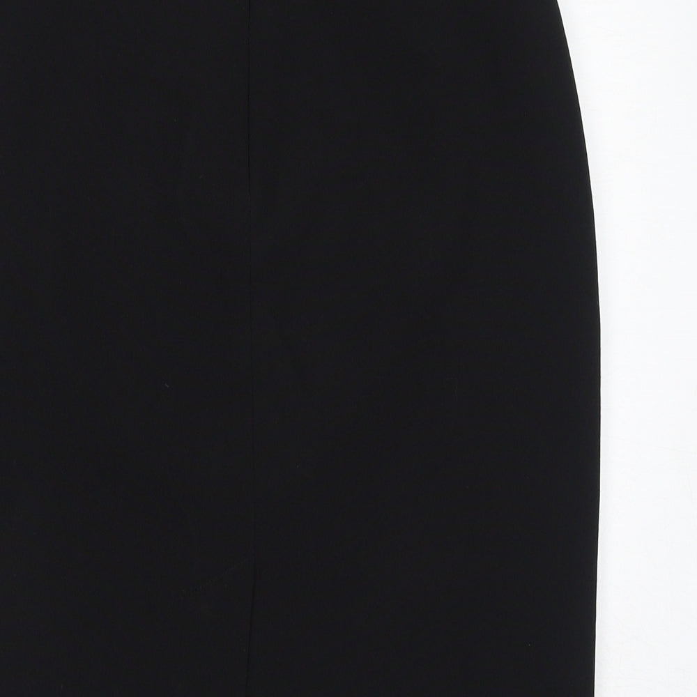 Marks and Spencer Womens Black Polyester Straight & Pencil Skirt Size 10 Zip