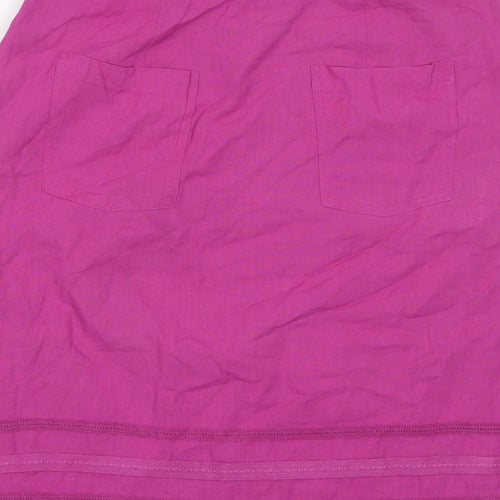 White Stuff Womens Purple Cotton A-Line Skirt Size 10 Zip