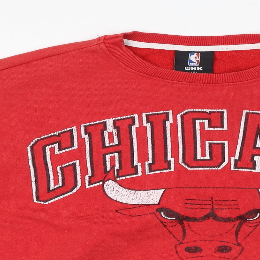 NBA Mens Red Cotton Pullover Sweatshirt Size S - Chicago Bulls