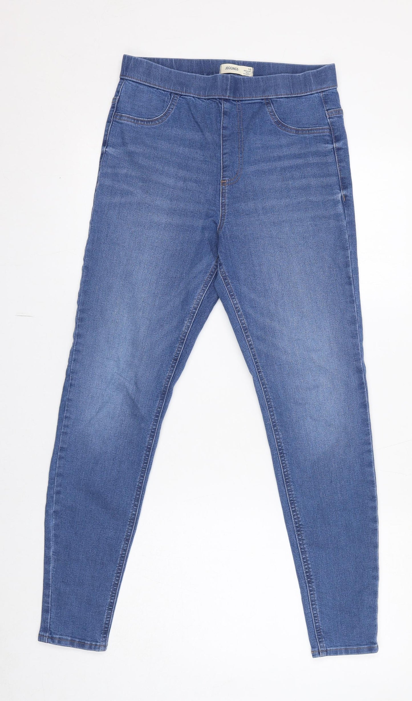 Marks and Spencer Womens Blue Cotton Jegging Jeans Size 10 L28 in Regular