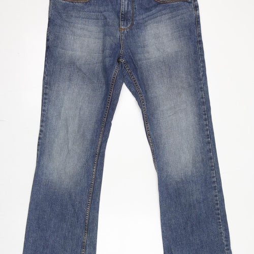 Burton Mens Blue Cotton Straight Jeans Size 34 in L32 in Regular Zip