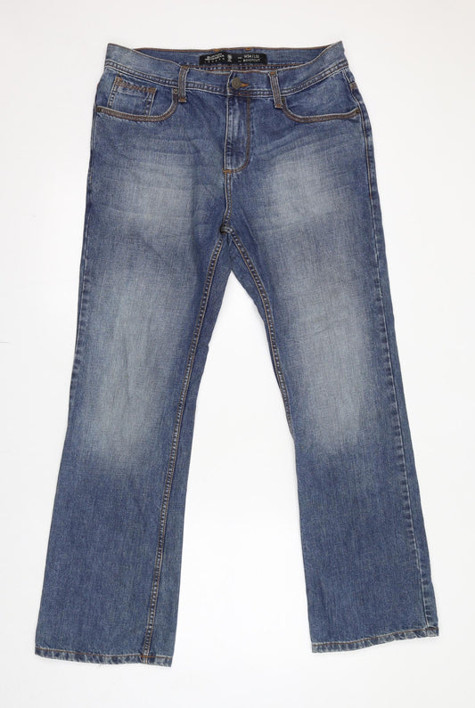 Burton Mens Blue Cotton Straight Jeans Size 34 in L32 in Regular Zip