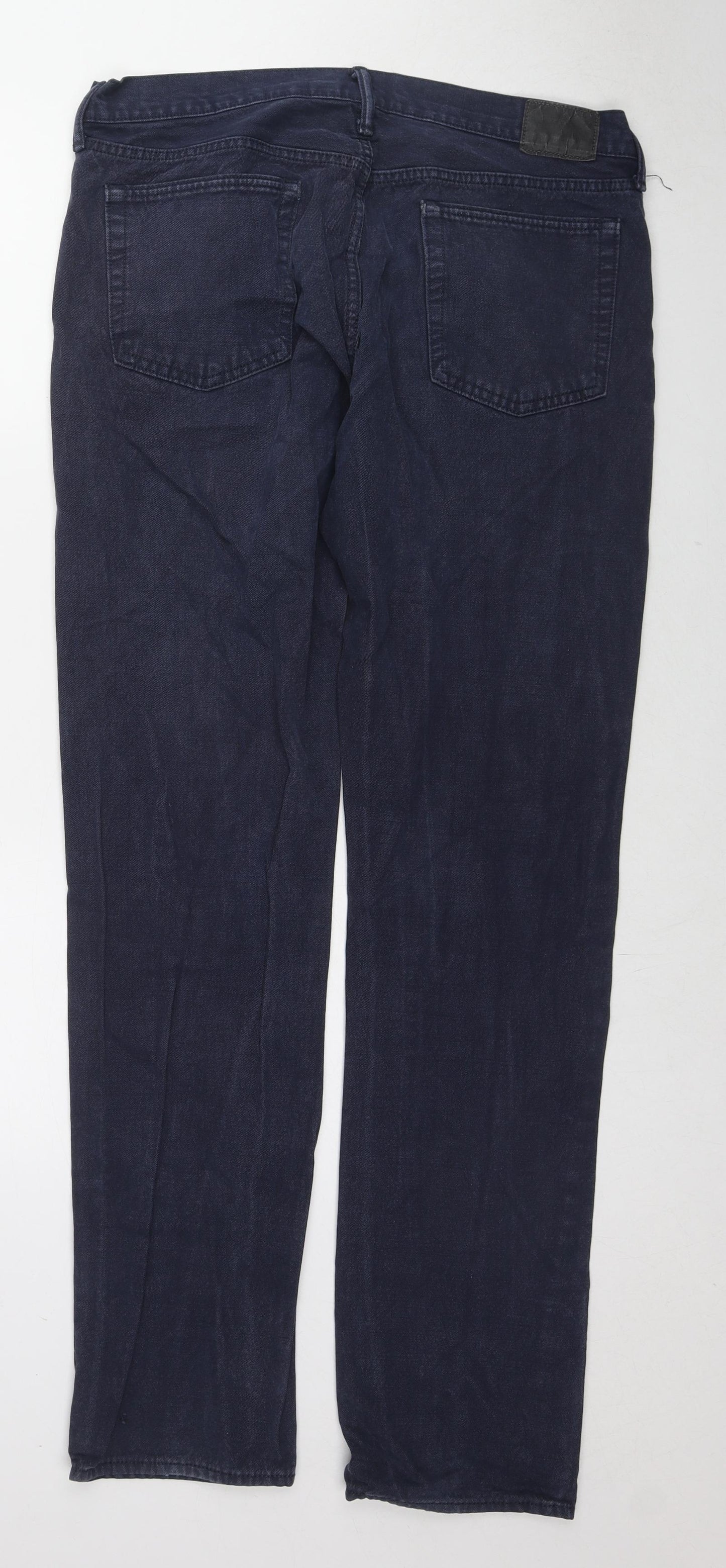 Gap Mens Blue Cotton Straight Jeans Size 34 in L34 in Slim Zip