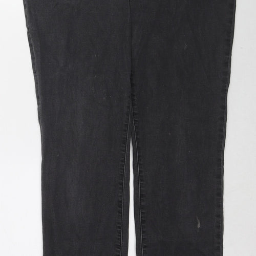 Mark Shale Womens Black Cotton Straight Jeans Size 12 L29 in Regular Zip
