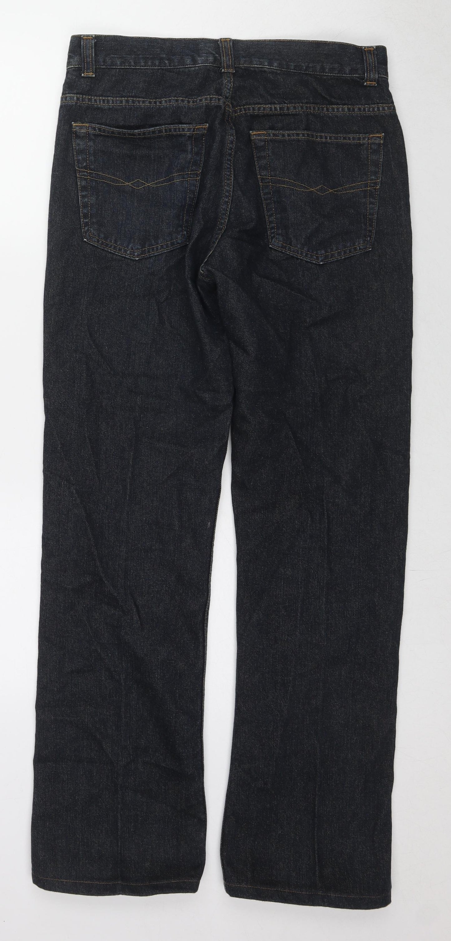 Linea Mens Blue Cotton Straight Jeans Size 32 in L31 in Regular Zip