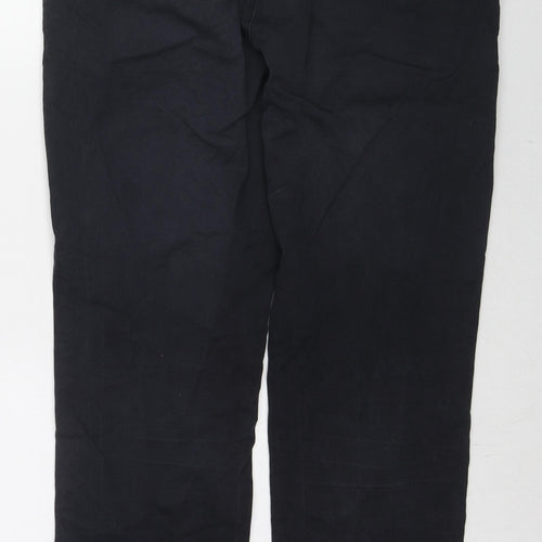 NEXT Mens Black Cotton Chino Trousers Size 36 in L29 in Regular Zip - Pockets