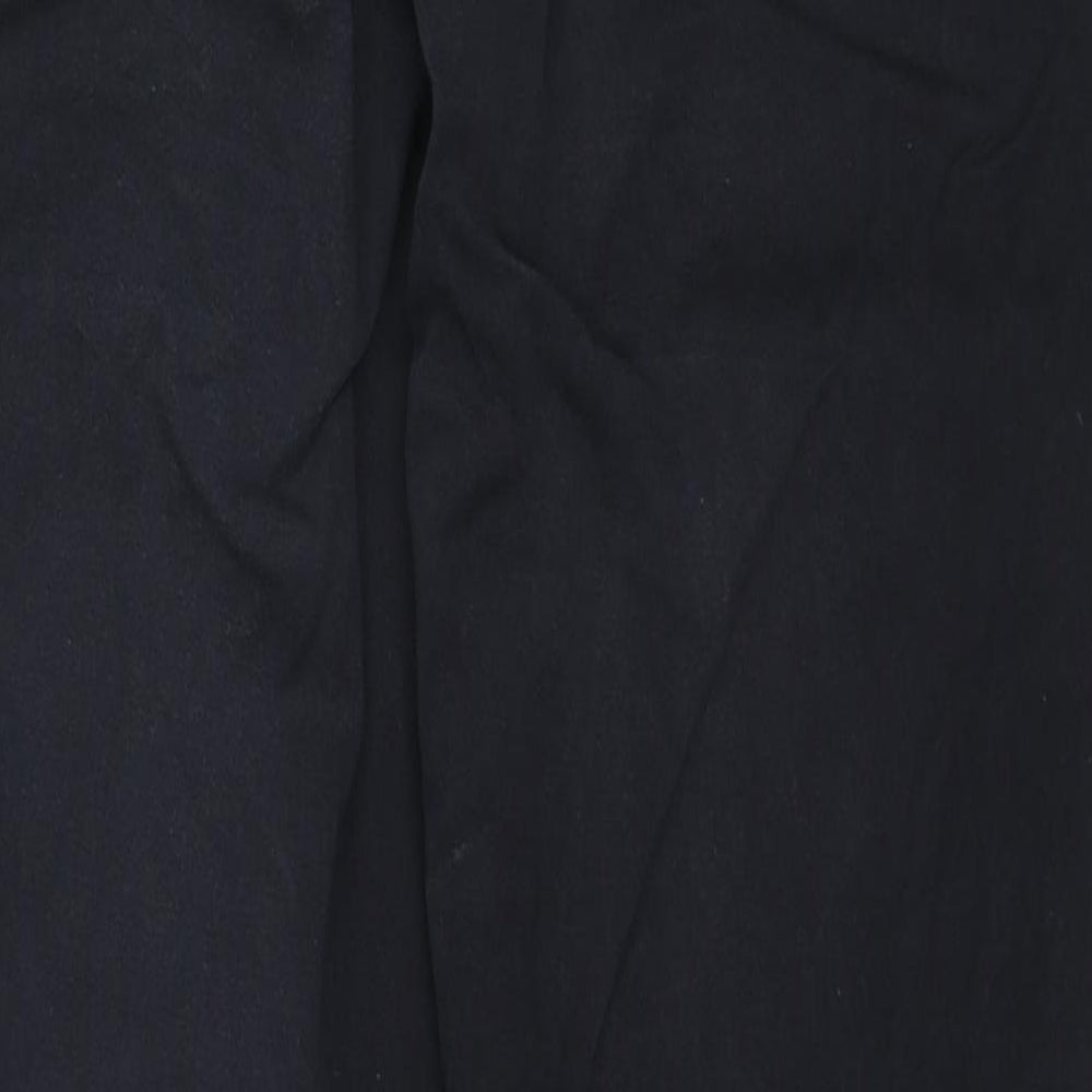 NEXT Mens Black Cotton Chino Trousers Size 36 in L29 in Regular Zip - Pockets