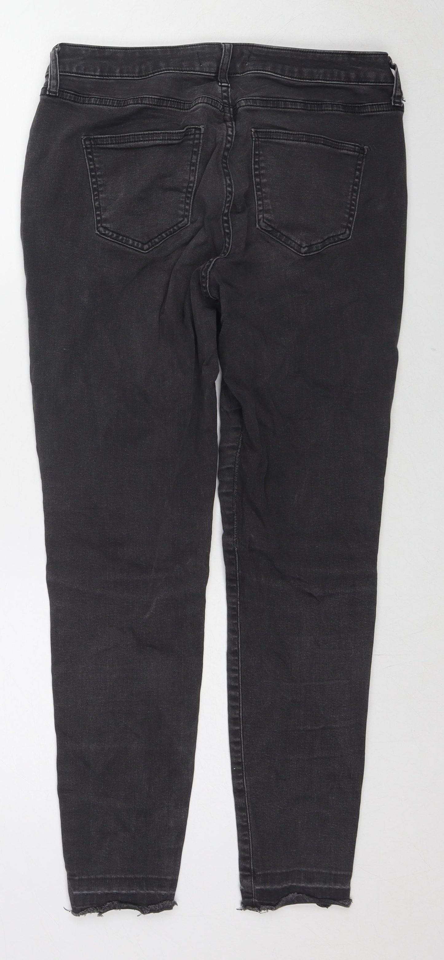 Denim & Co. Womens Black Cotton Skinny Jeans Size 14 L25 in Regular Zip