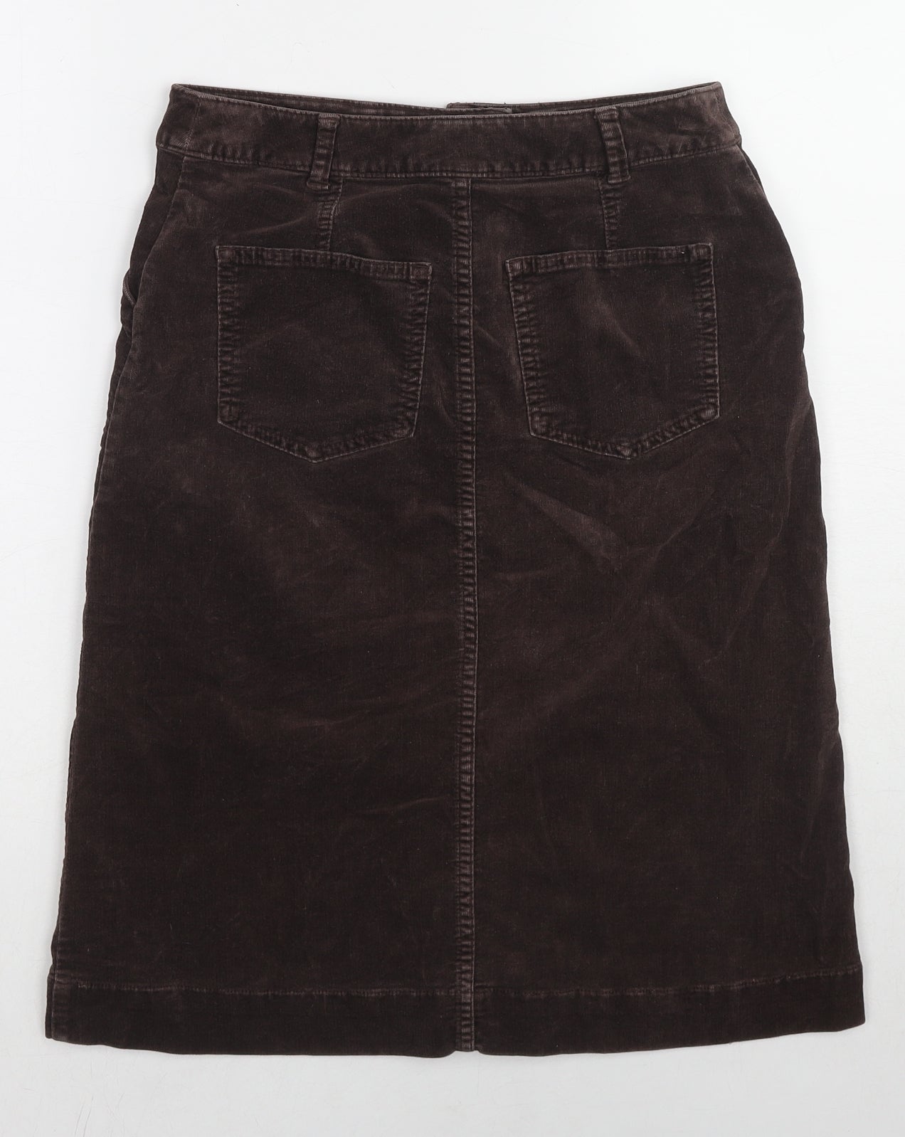 Per Una Womens Brown Cotton A-Line Skirt Size 8 Zip