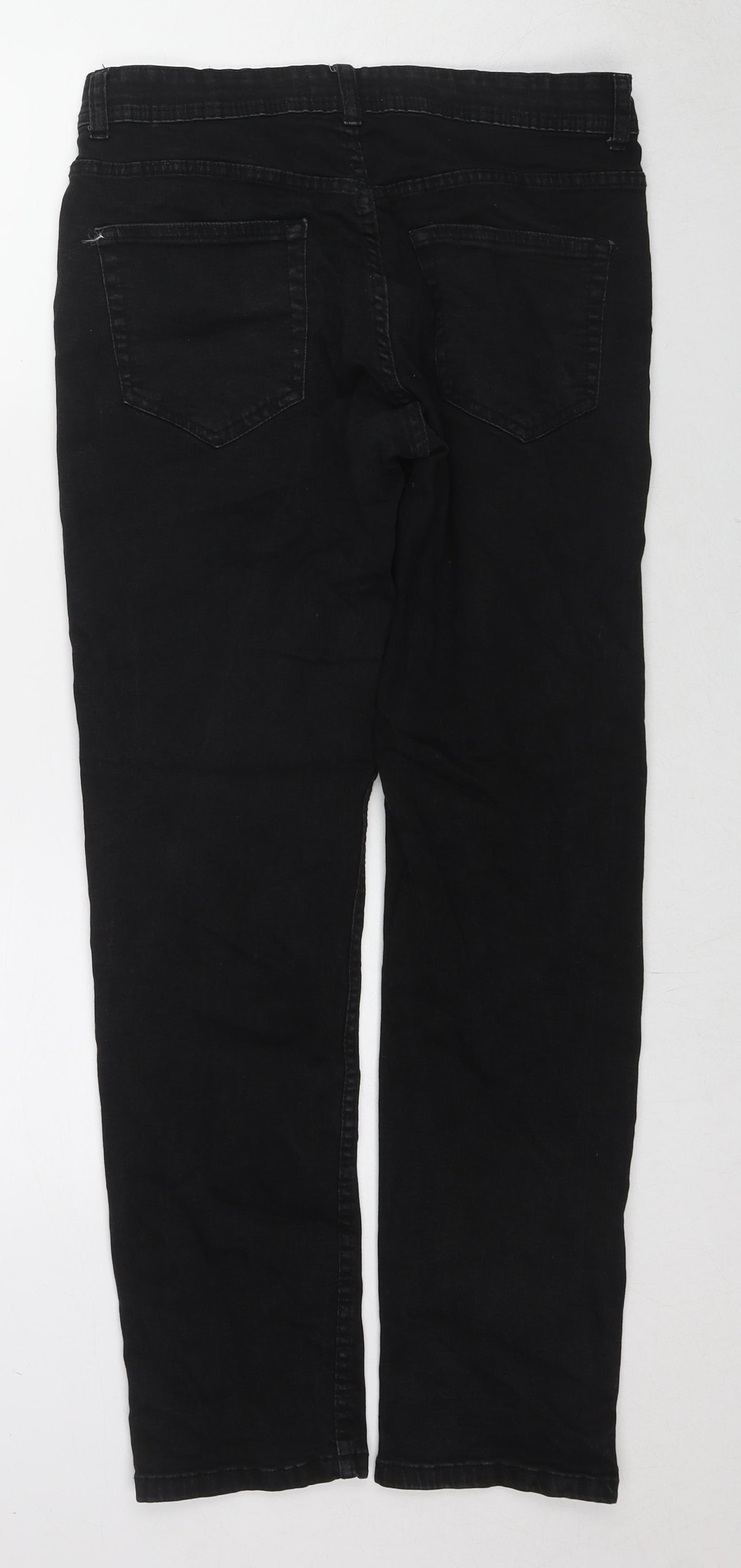 Don't Think Twice Mens Black Cotton Straight Jeans Size 32 in L32 in Regular Zip