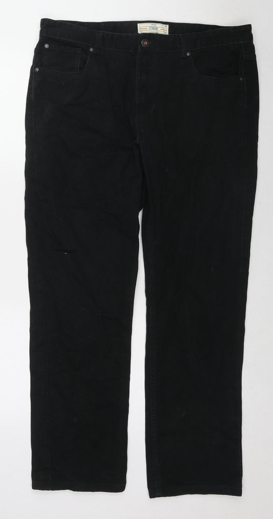 NEXT Mens Black Cotton Straight Jeans Size 36 in L30 in Regular Zip