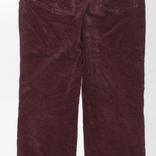 Kartell Womens Red Cotton Trousers Size 12 L28 in Regular Zip