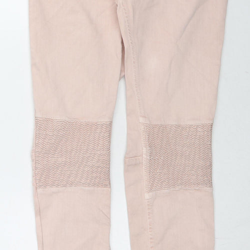 Zara Womens Beige Cotton Straight Jeans Size 12 L27 in Regular Zip