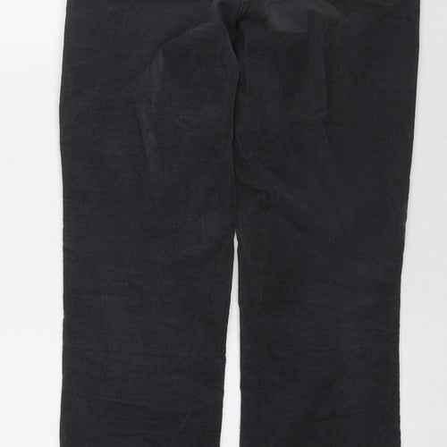 Marks and Spencer Womens Grey Cotton Trousers Size 8 L28 in Regular Zip