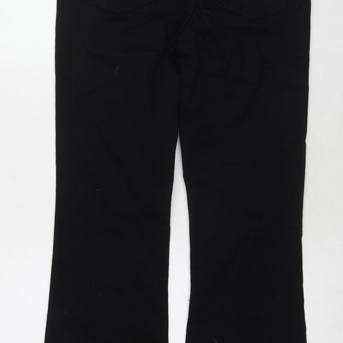 Marks and Spencer Womens Black Cotton Bootcut Jeans Size 12 L30 in Regular Zip