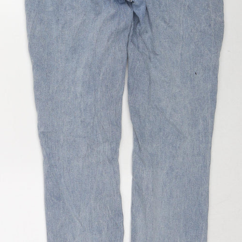 Zara Womens Blue Cotton Skinny Jeans Size 12 L28 in Regular Zip