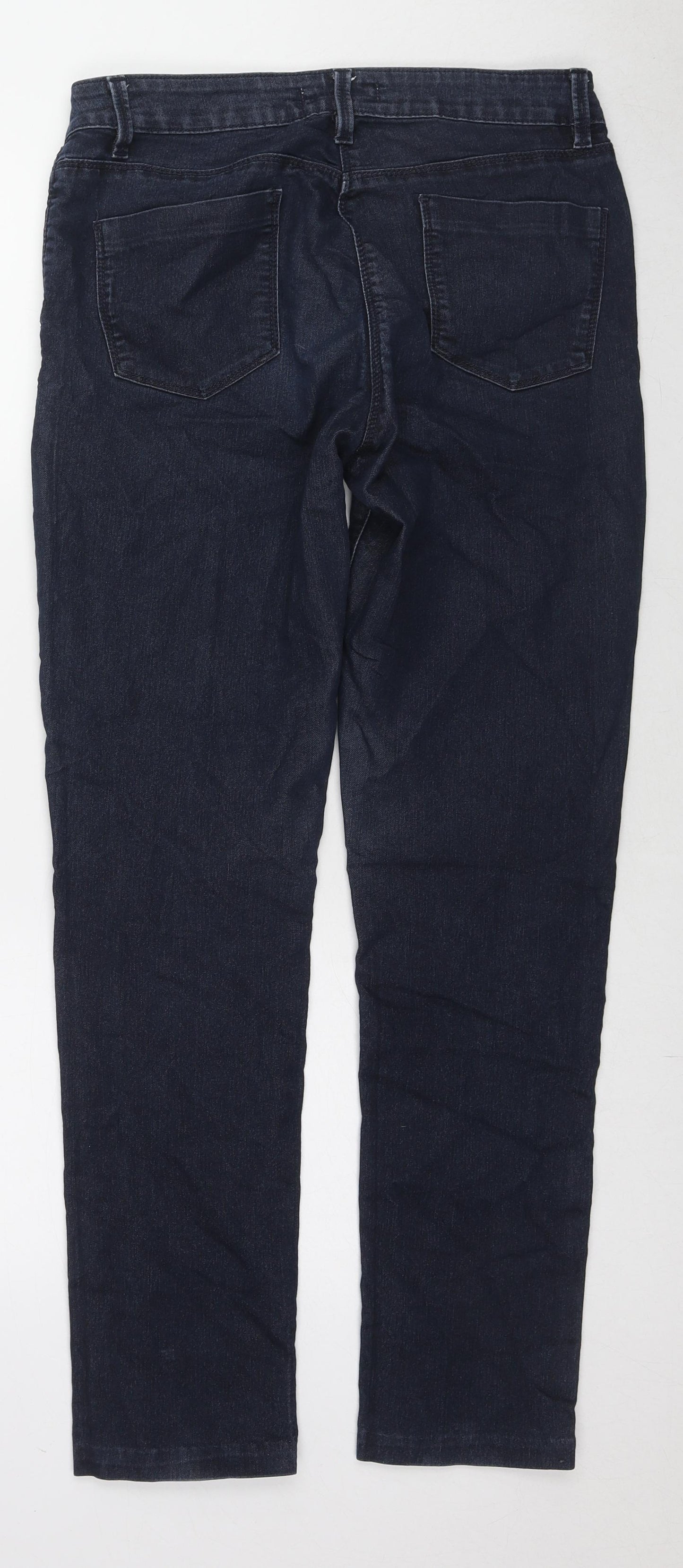 Papaya Womens Blue Cotton Straight Jeans Size 12 L30 in Regular Zip