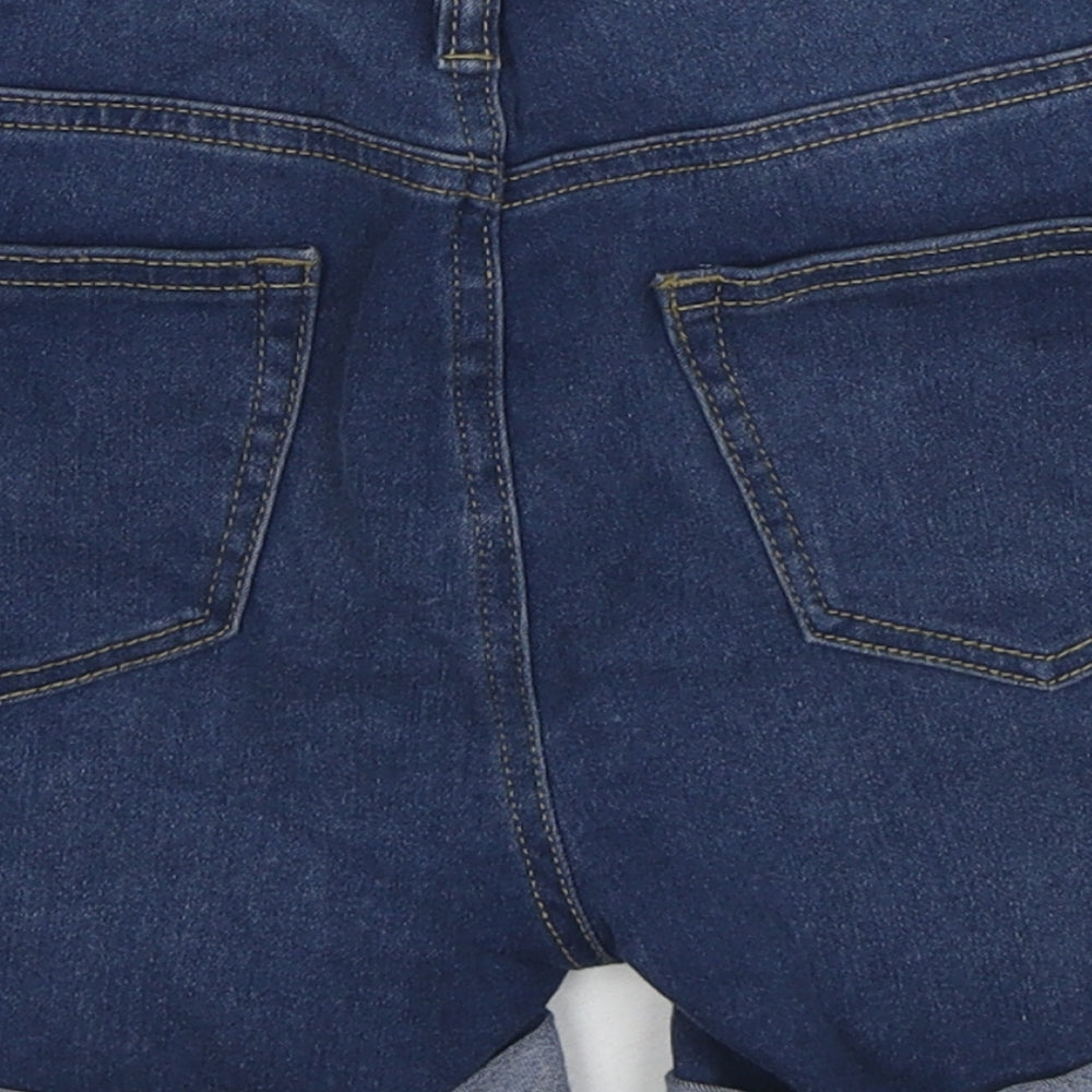 Denim & Co. Womens Blue Cotton Mom Shorts Size 8 L3 in Regular Zip