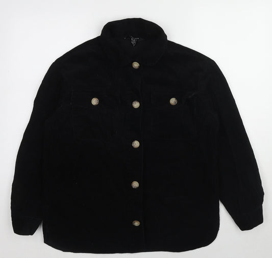New Look Womens Black Jacket Size 12 Button
