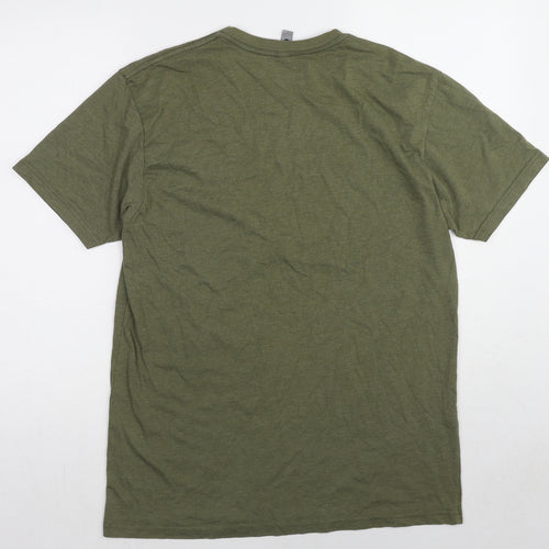 Next Level Mens Green Cotton T-Shirt Size L Crew Neck