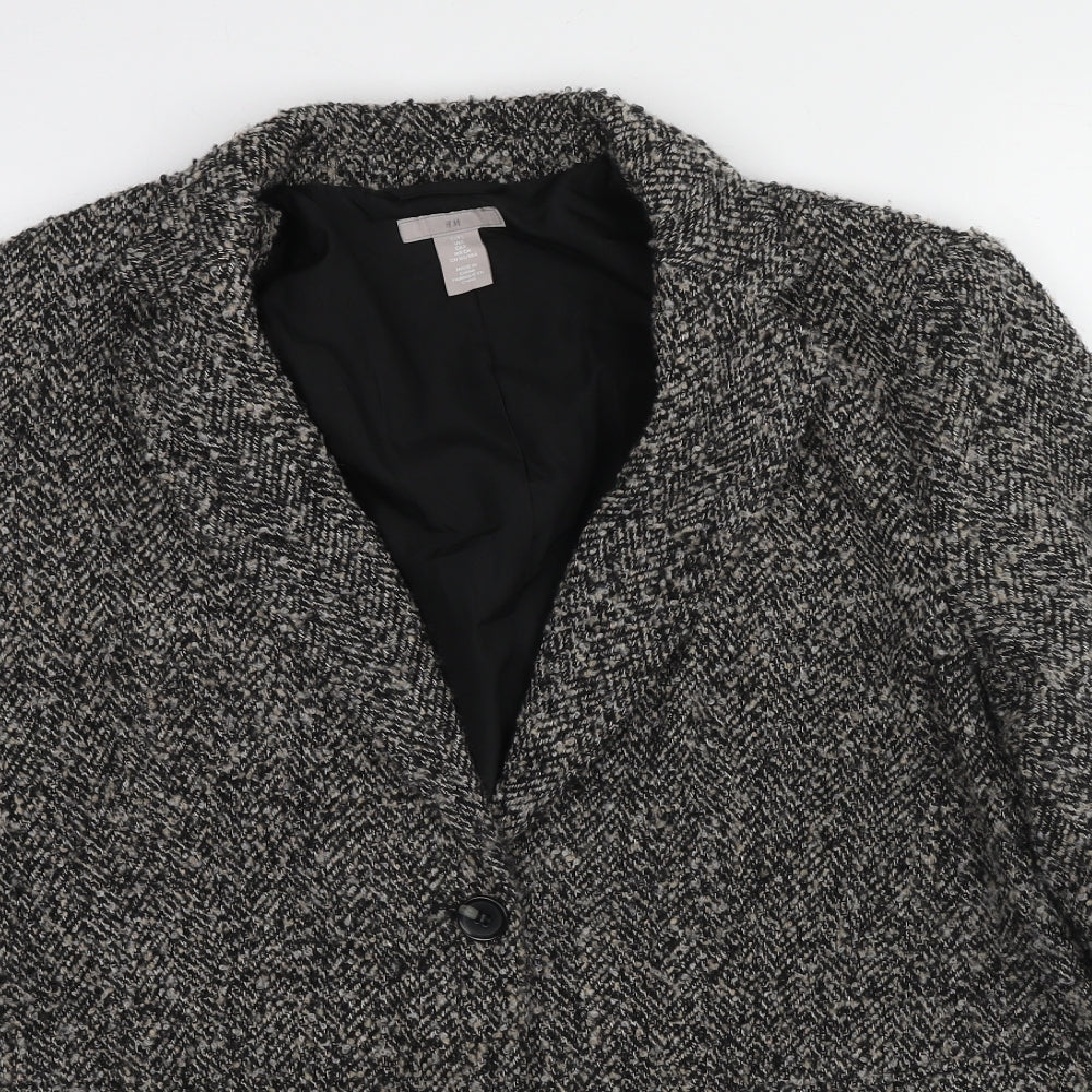 H&M Womens Grey Jacket Blazer Size S Button