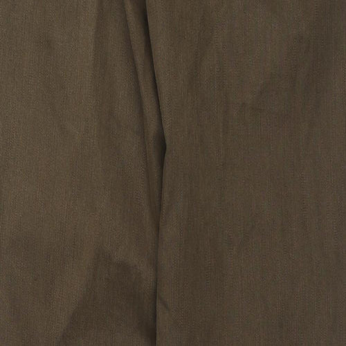 Meyer Mens Brown Cotton Trousers Size 36 in L32 in Regular Zip