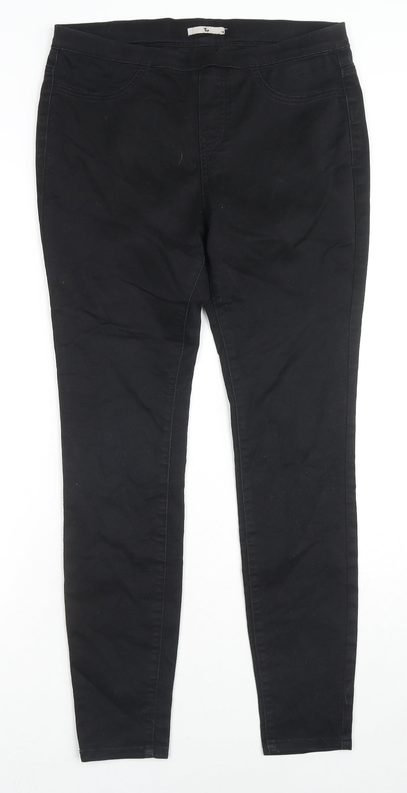 TU Womens Black Cotton Jegging Jeans Size 12 L30 in Regular
