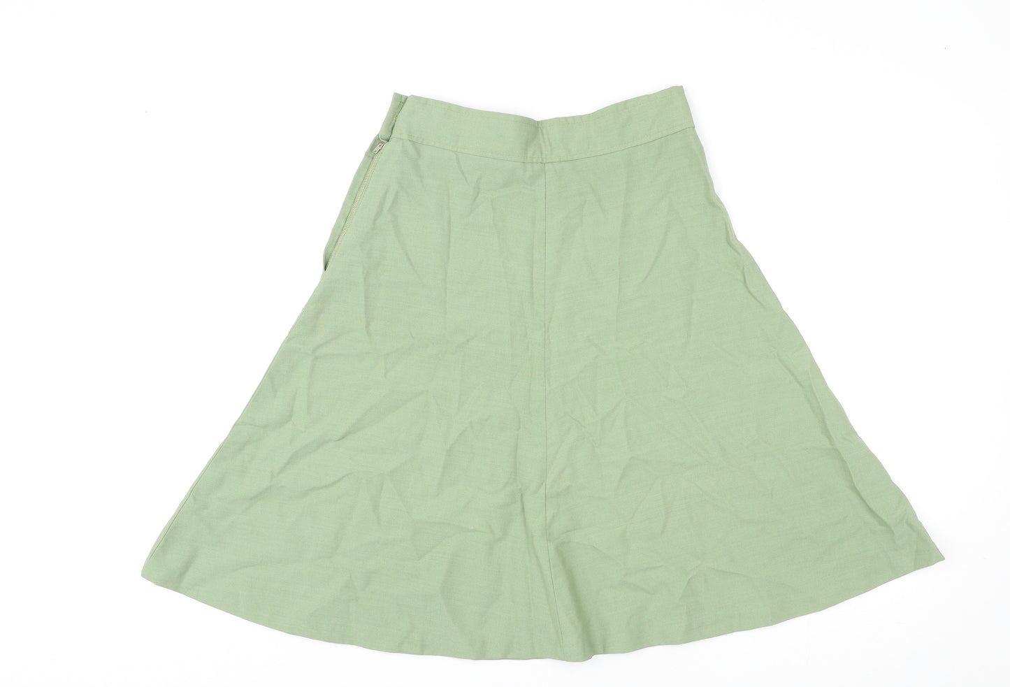 Matthew Royce Womens Green Polyester Skater Skirt Size 16 Zip