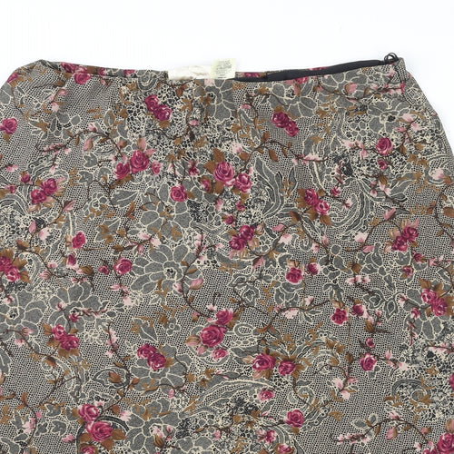 Bonmarché Womens Multicoloured Floral Polyester A-Line Skirt Size 20