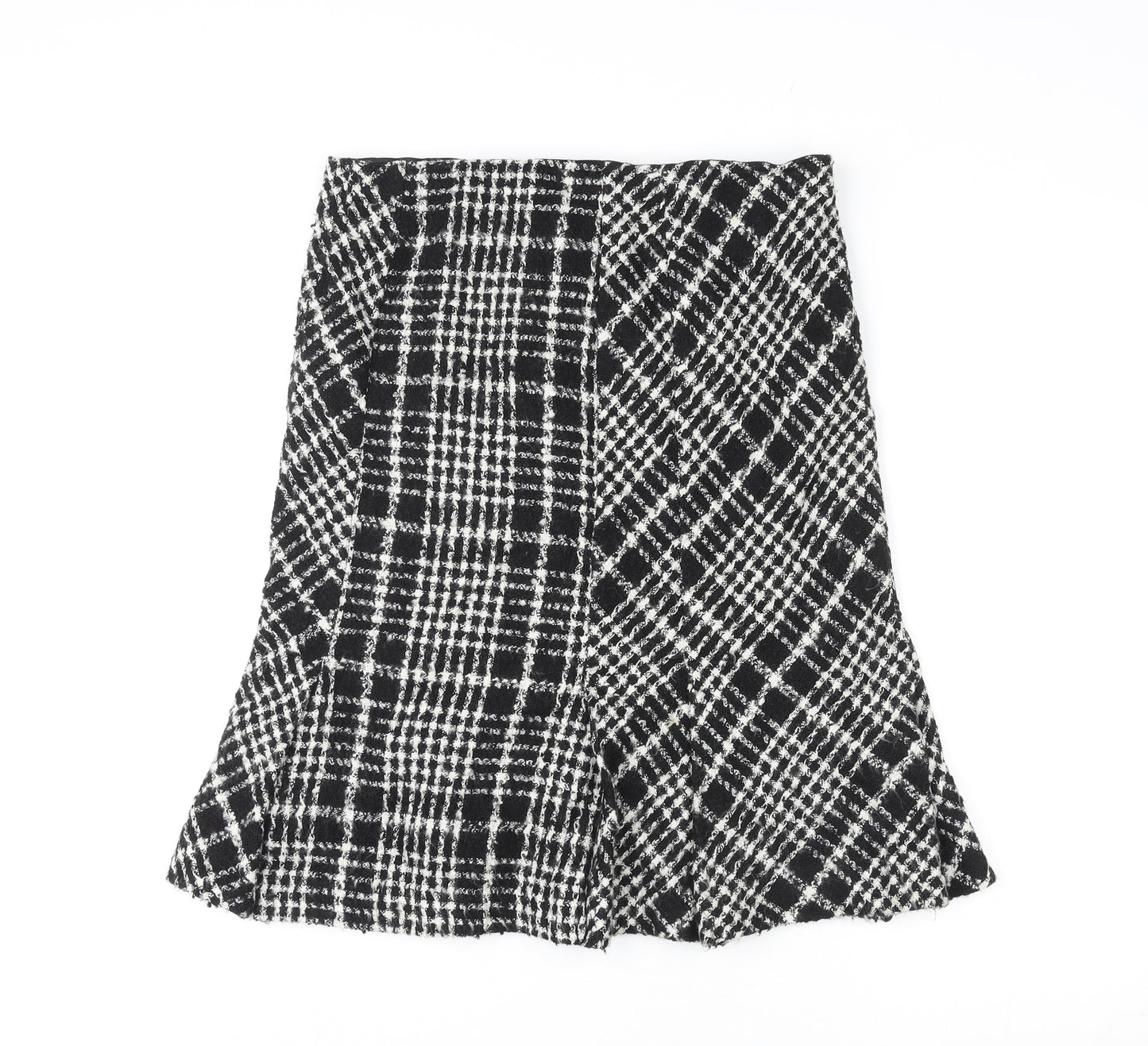 Zara Womens Multicoloured Plaid Acrylic A-Line Skirt Size 12 Zip