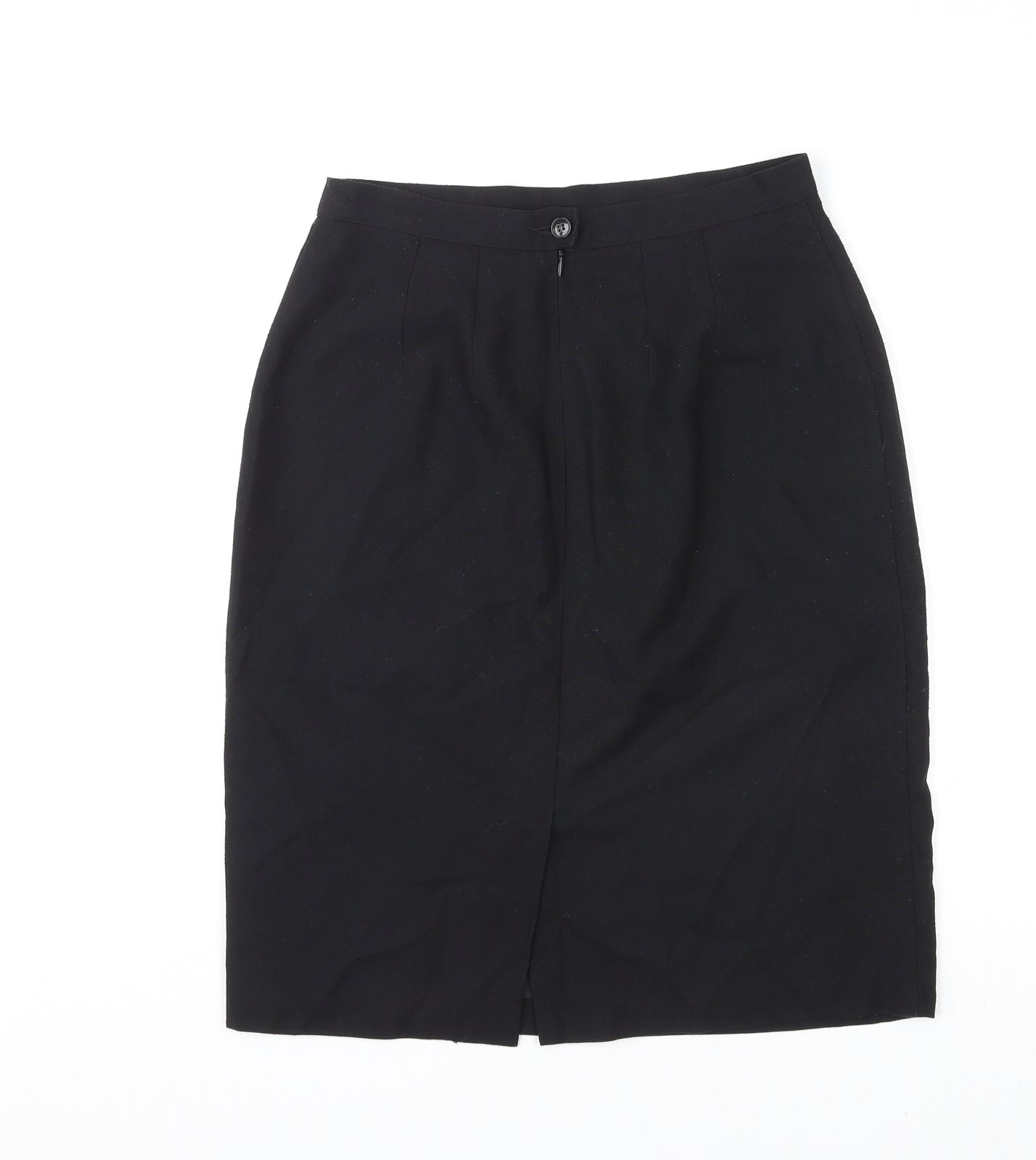 St Michael Womens Black Polyester Straight & Pencil Skirt Size 12 Zip