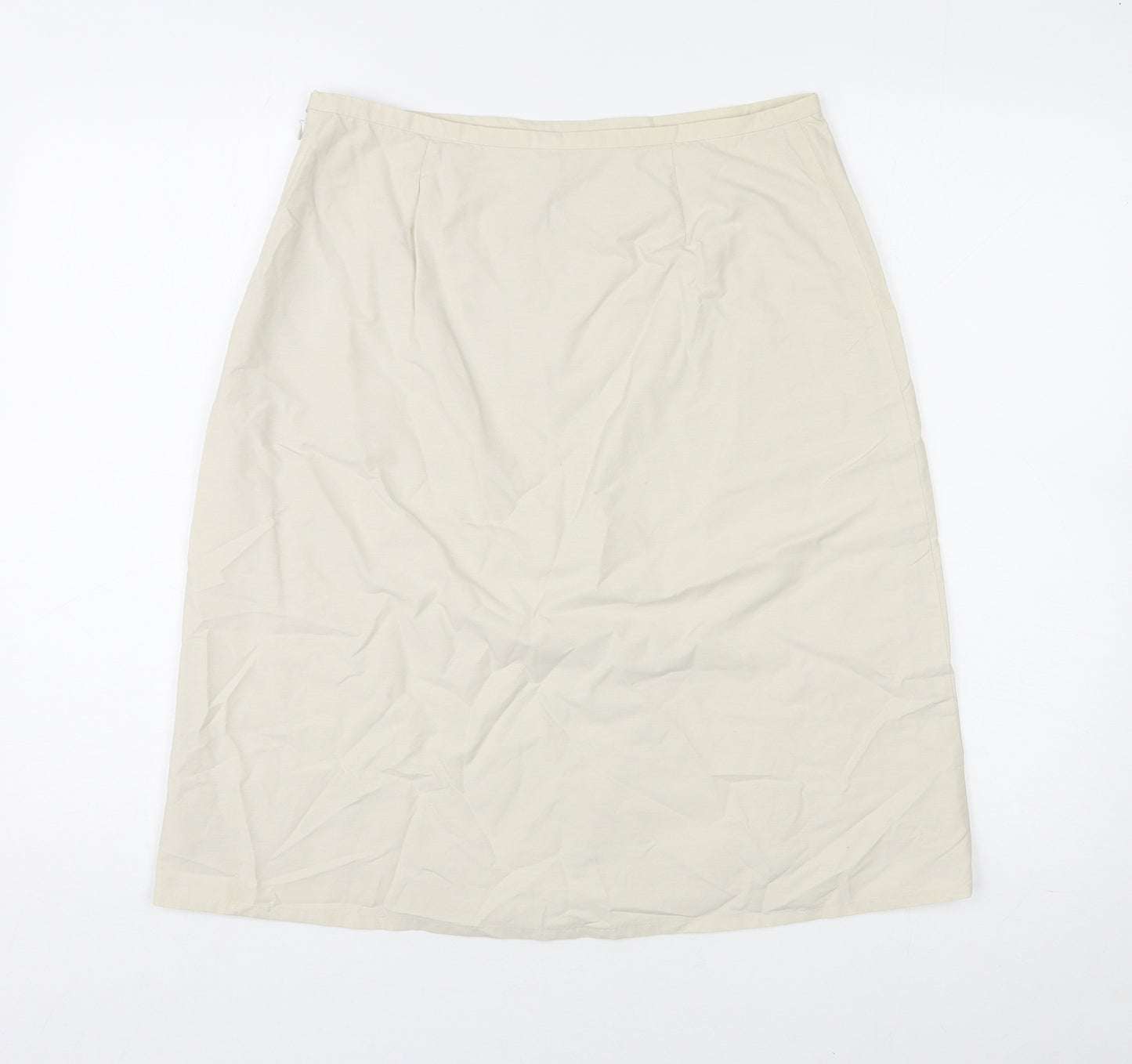 Gap Womens Ivory Cotton Straight & Pencil Skirt Size 8 Zip