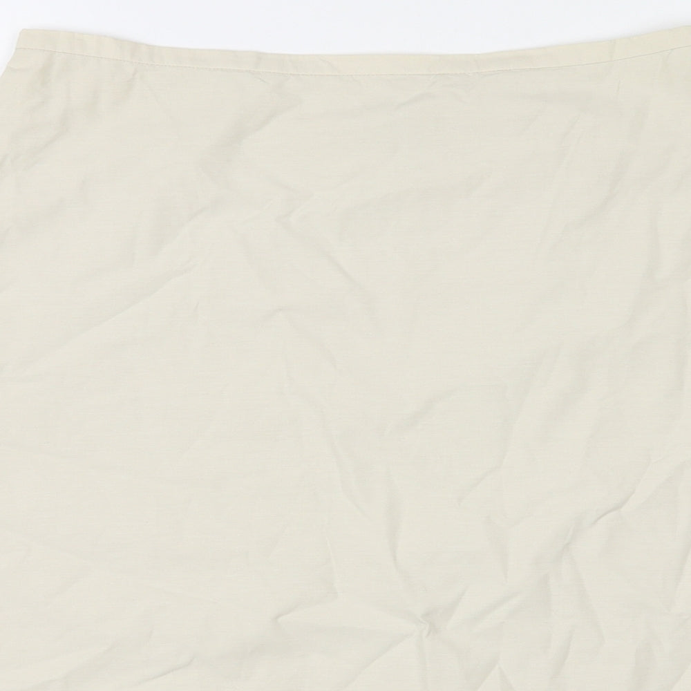 Gap Womens Ivory Cotton Straight & Pencil Skirt Size 8 Zip