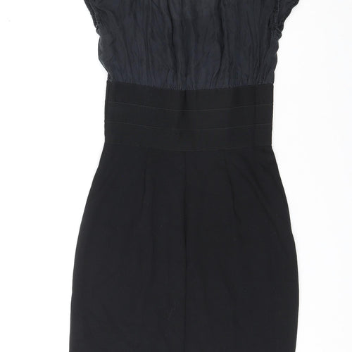 Studio M Womens Black Silk Mini Size XS Round Neck Pullover
