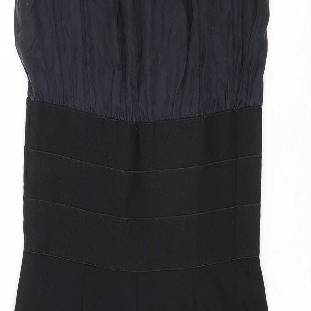 Studio M Womens Black Silk Mini Size XS Round Neck Pullover