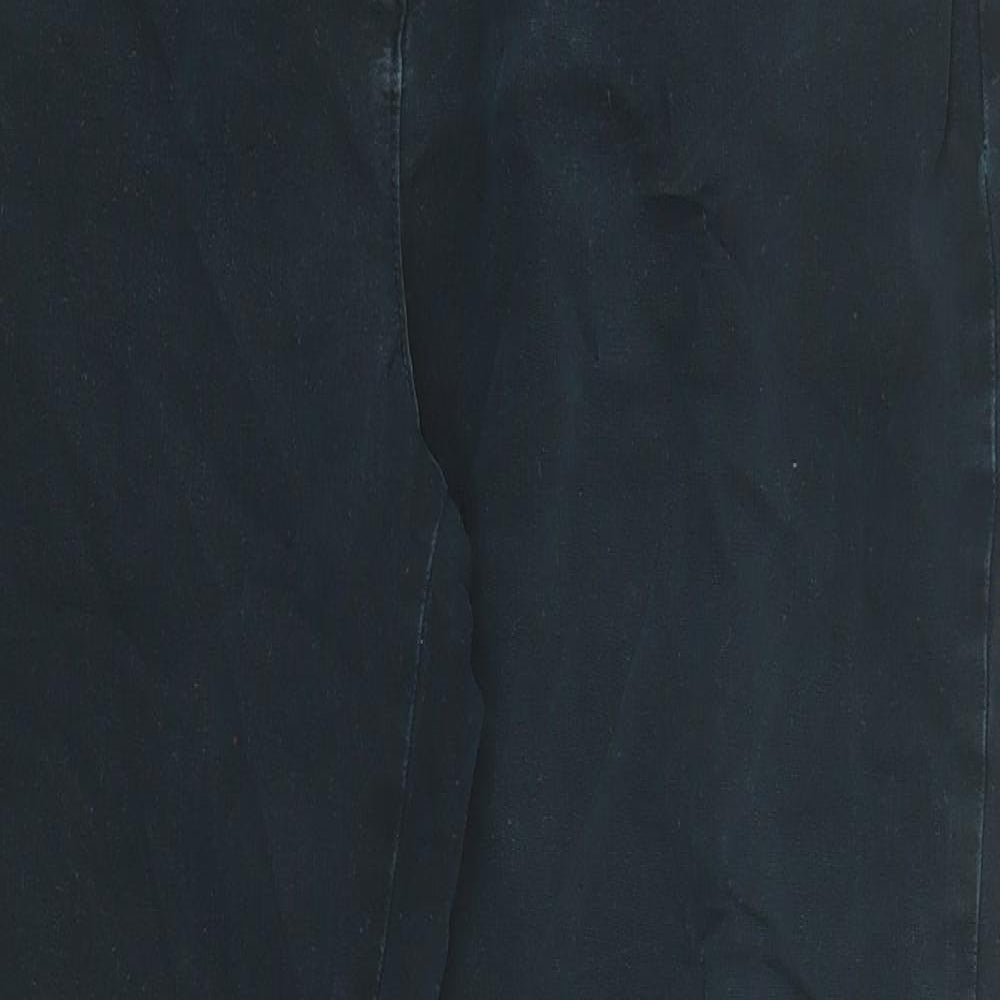 Marks and Spencer Womens Blue Cotton Straight Jeans Size 16 L27 in Regular Zip