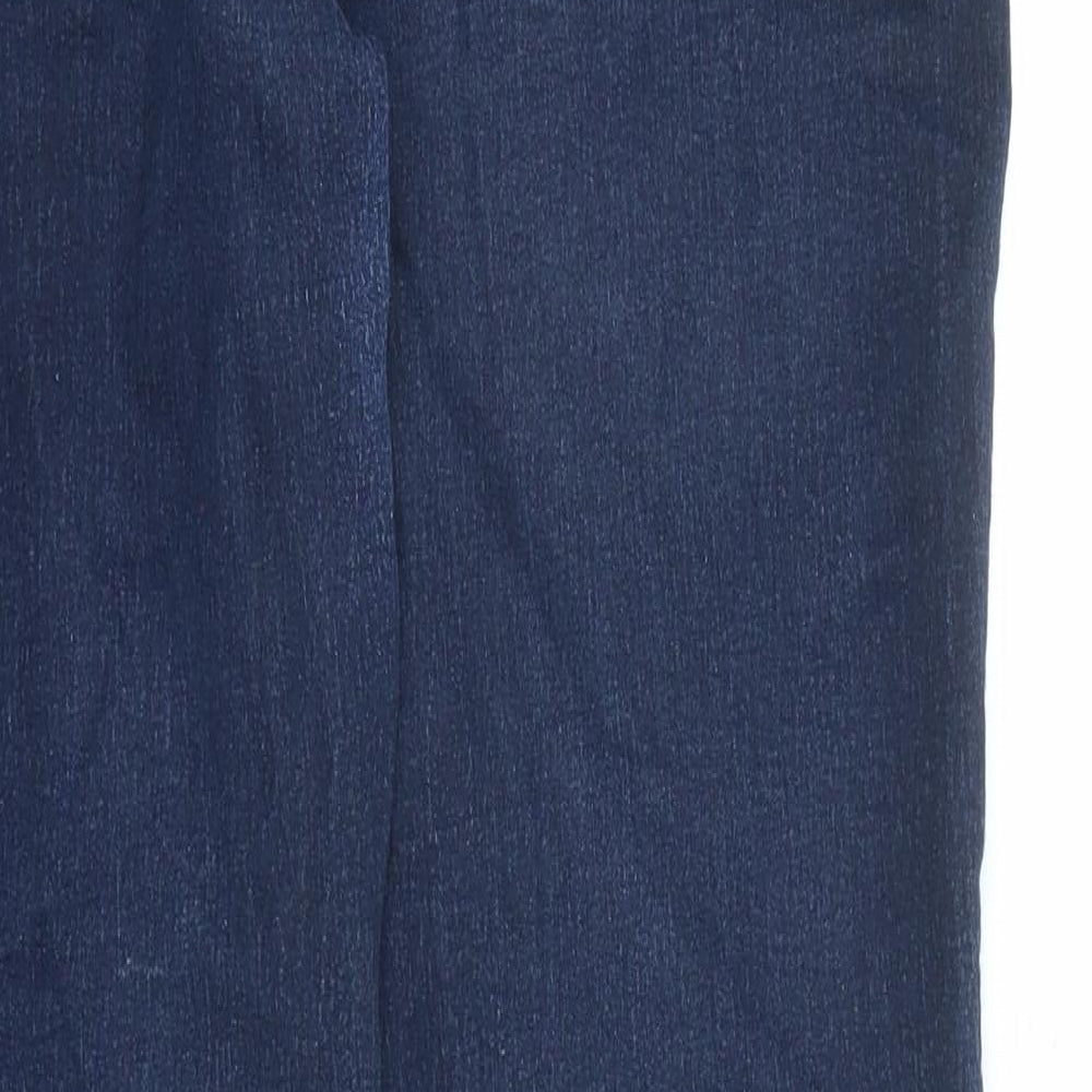 Marks and Spencer Womens Blue Cotton Bootcut Jeans Size 16 L27 in Regular Zip