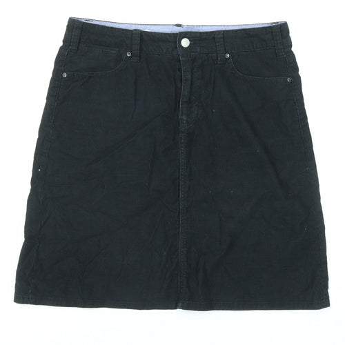 Gap Womens Black Cotton A-Line Skirt Size 12 Zip