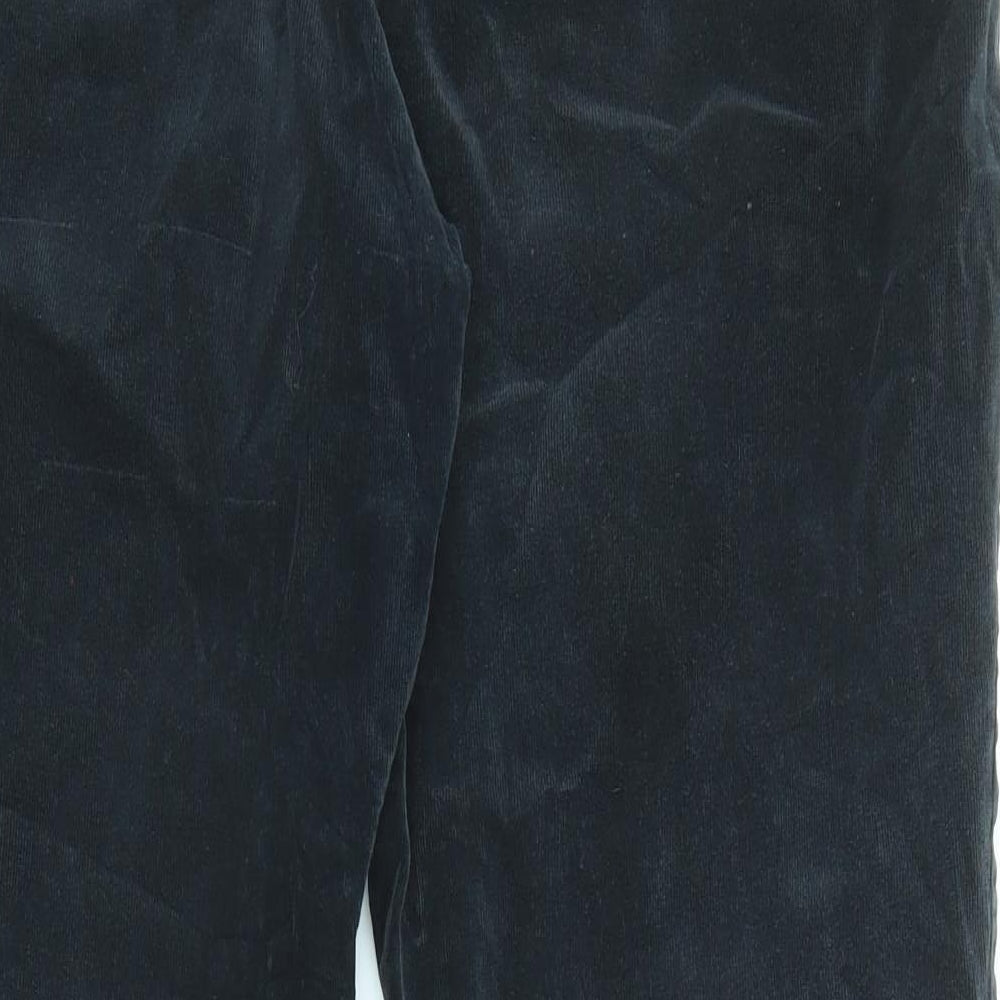 M&Co Womens Black Cotton Trousers Size 18 L27 in Regular Zip