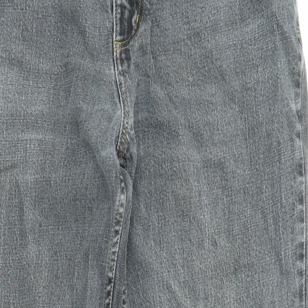 TU Mens Grey Cotton Straight Jeans Size 34 in L30 in Regular Zip