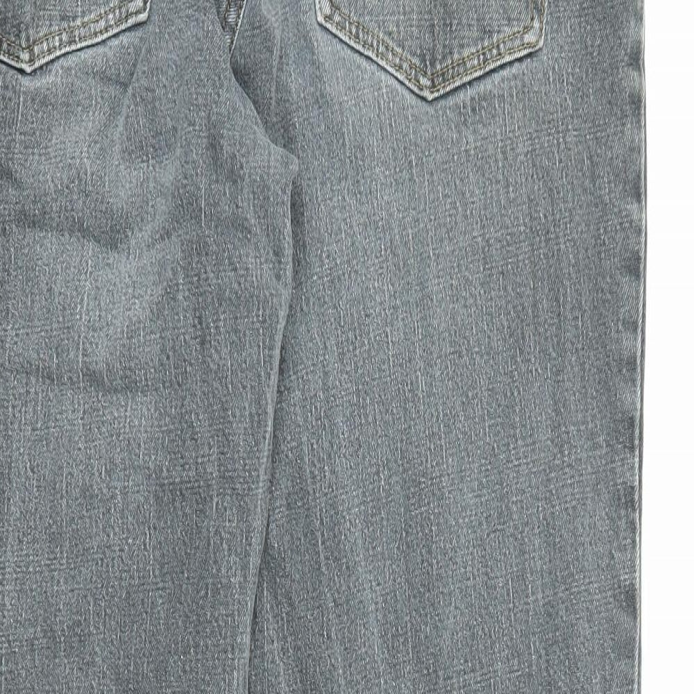TU Mens Grey Cotton Straight Jeans Size 34 in L30 in Regular Zip