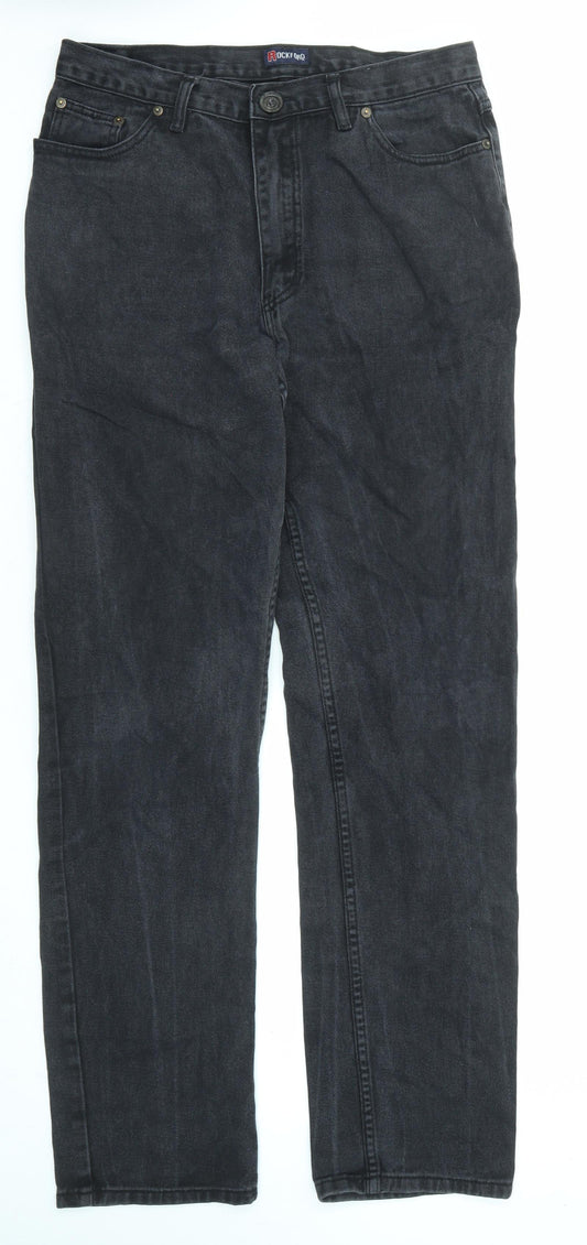 Rockford Mens Black Cotton Straight Jeans Size 36 in L38 in Regular Zip